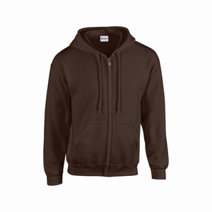 Gildan 18600 hooded vest dark chocolate