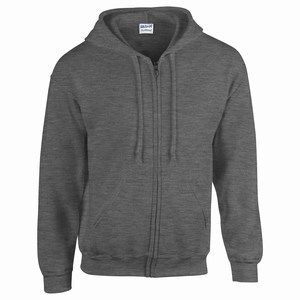 Gildan 18600 hooded vest dark heather
