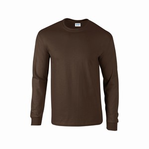 Gildan 2400 T-shirt ultra cotton lange mouw dark chocolate