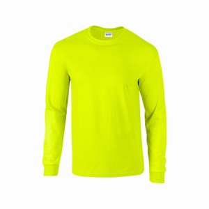 Gildan 2400 T-shirt ultra cotton lange mouw safety green