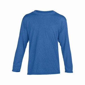 Gildan 42400B kinder sport T-shirt met lange mouw royal blue