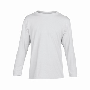 Gildan 42400B kinder sport T-shirt met lange mouw white
