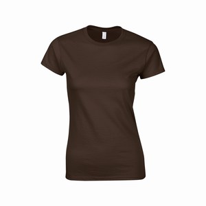 Gildan 64000L dames T-shirt softstyle dark chocolate