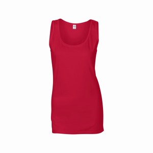 Gildan 64200L dames tanktop softstyle cherry red