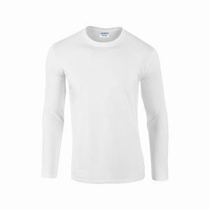 Gildan 64400 T-shirt lange mouw softstyle white