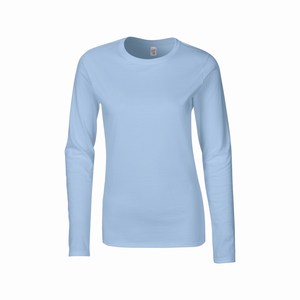 Gildan 64400L dames T-shirt lange mouw softstyle light blue