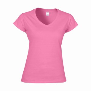 Gildan 64V00L dames v-hals T-shirt softstyle azalea