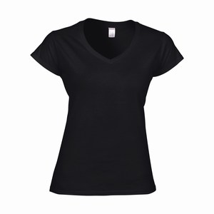 Gildan 64V00L dames v-hals T-shirt softstyle black