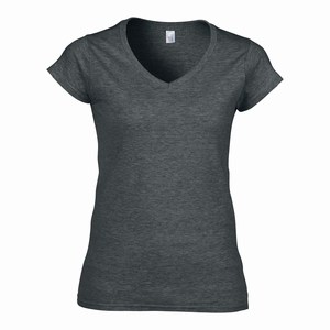 Gildan 64V00L dames v-hals T-shirt softstyle dark heather