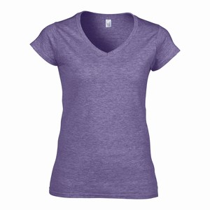 Gildan 64V00L dames v-hals T-shirt softstyle heather purple