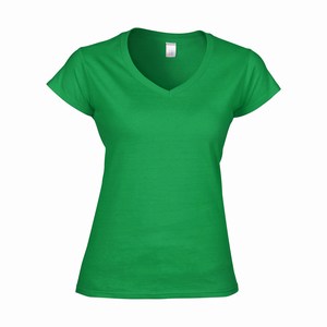 Gildan 64V00L dames v-hals T-shirt softstyle irish green