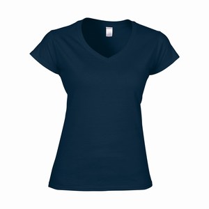 Gildan 64V00L dames v-hals T-shirt softstyle navy