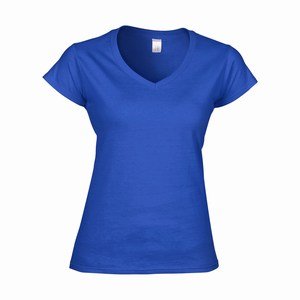 Gildan 64V00L dames v-hals T-shirt softstyle royal blue