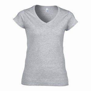 Gildan 64V00L dames v-hals T-shirt softstyle sport grey