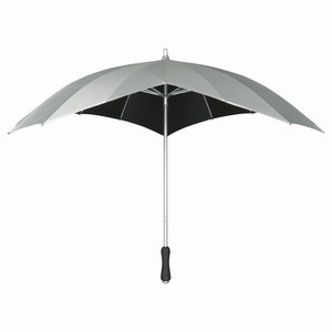 Hartvormige paraplu LR-8 zwart- zilvergrijs
