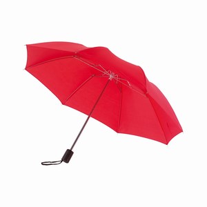 Opvouwbare, uit 2 secties bestaande manueel te openen paraplu Regular, rood