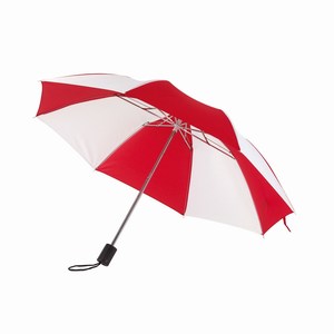 Opvouwbare, uit 2 secties bestaande manueel te openen paraplu Regular, rood, wit