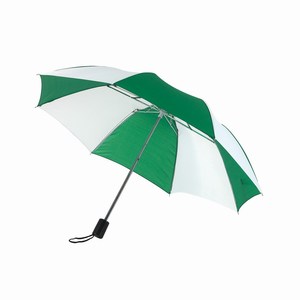 Opvouwbare, uit 2 secties bestaande manueel te openen paraplu Regular, groen, wit