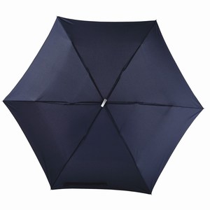Mini opvouwbare uit 3 secties bestaande paraplu Flat, marine blauw
