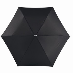 Mini opvouwbare uit 3 secties bestaande paraplu Flat, zwart