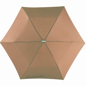 Mini opvouwbare uit 3 secties bestaande paraplu Flat, bruin