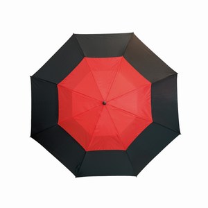 Manueel te openen golf paraplu Monsun, rood, zwart