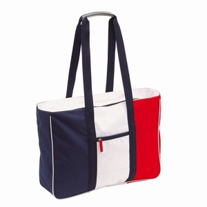 Strandtas Marina, blauw, rood, wit