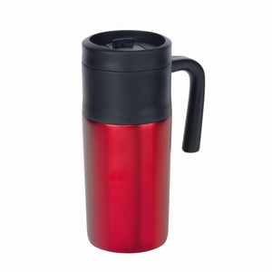 Thermosbeker Grab and Go. Rood, Zwart.