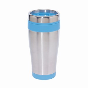 Thermosbeker Lungo. Zilver, Blauw.