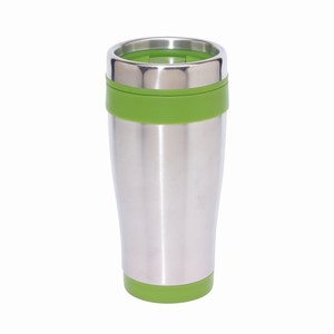 Thermosbeker Lungo. Zilver, Groen.