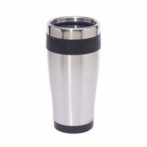 Thermosbeker Lungo. Zilver, Zwart.