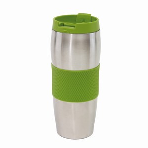Thermosbeker roestvrij staal Au Lait. Groen, Zilver.