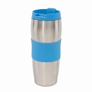Thermosbeker roestvrij staal Au Lait. Blauw, Zilver.