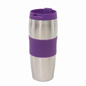 Thermosbeker roestvrij staal Au Lait. Paars, Zilver.