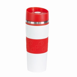 Thermosbeker Arabica. Wit, Rood.