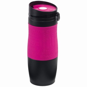 Thermosbeker roestvrij staal Golden Dream. Zwart, Magenta.