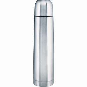 Isoleerfles van roestvrij staal met inhoud van 1 liter, zilver