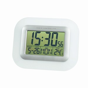 Radio controlled wandklok Punctual, wit