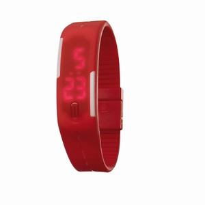Digitaal horloge In Time. Rood.