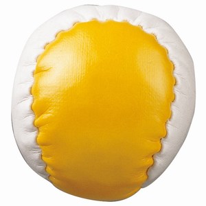 Anti stress bal van PVC materiaal, geel, wit