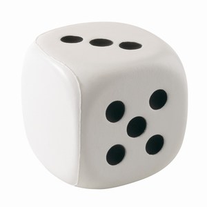 Anti stress dobbelsteen, wit, zwart