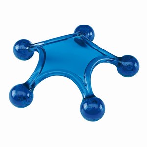 Kunststof massage instrument in de vorm van een zeester, blauw