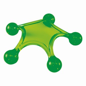 Kunststof massage instrument in de vorm van een zeester, groen