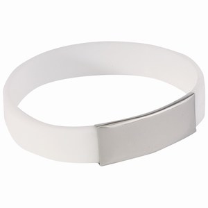 Siliconen armband Strong. Wit.