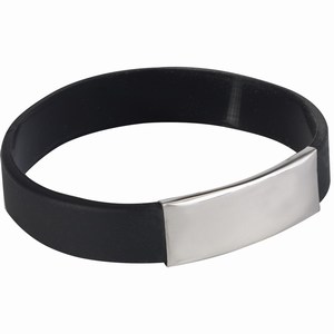 Siliconen armband Strong. Zwart.