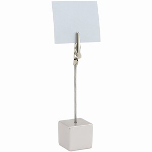 Memohouder met clip Cube, zilver