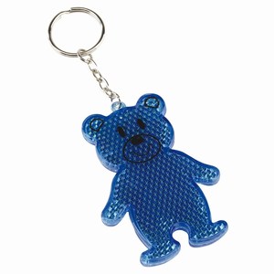 Sleutelhanger met reflecterend beertje van kunststof, blauw