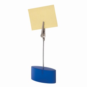 Kunststof memohouder Zephyr. Blauw.