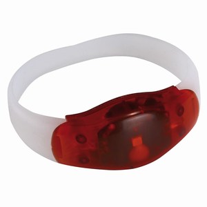 Siliconen armband Festival. Rood, Transparant.