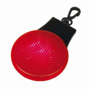 Reflector met lampje Here I am, rood, zwart